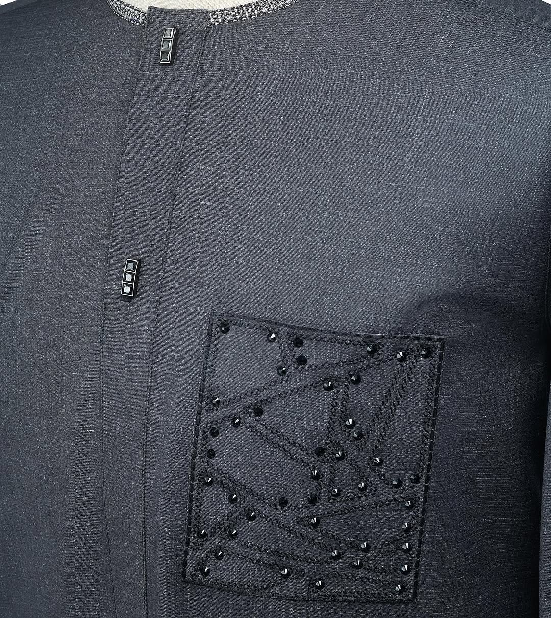 Close up of fabric and sewing machine
